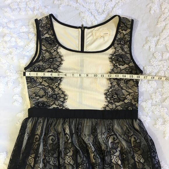 A'Reve Romantic Blush Pink and Black Lace Fit & Flare Dress Fully Lined Back Zip - Picture 9 of 16